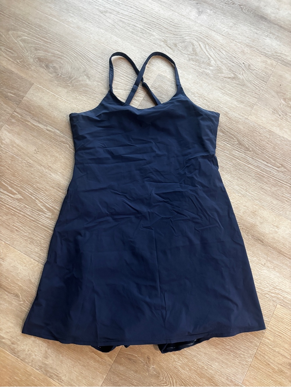 Rhoback Navy Blue Mini Dress with Crossback Straps